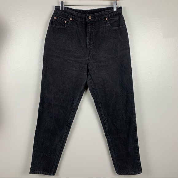 Vintage 90s Levi’s 551 made in USA red tan relaxed fit jeans black size 14 - Picture 2 of 6